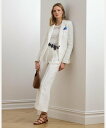 LAUREN RALPH LAUREN プリーテッド リネンブレンド ツイル ワイドレッグ パンツ ラルフローレン パンツ その他のパンツ ホワイト【送料無料】