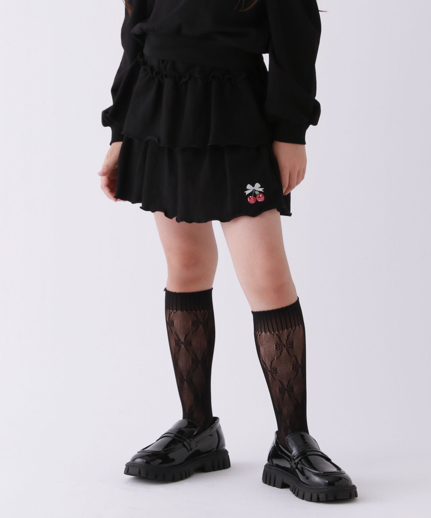 10C REPIPI 【10C REPIPI】Cherryティアードスカート レピピアルマリオ スカート ミニスカート ブラック ブルー グレーのサムネイル