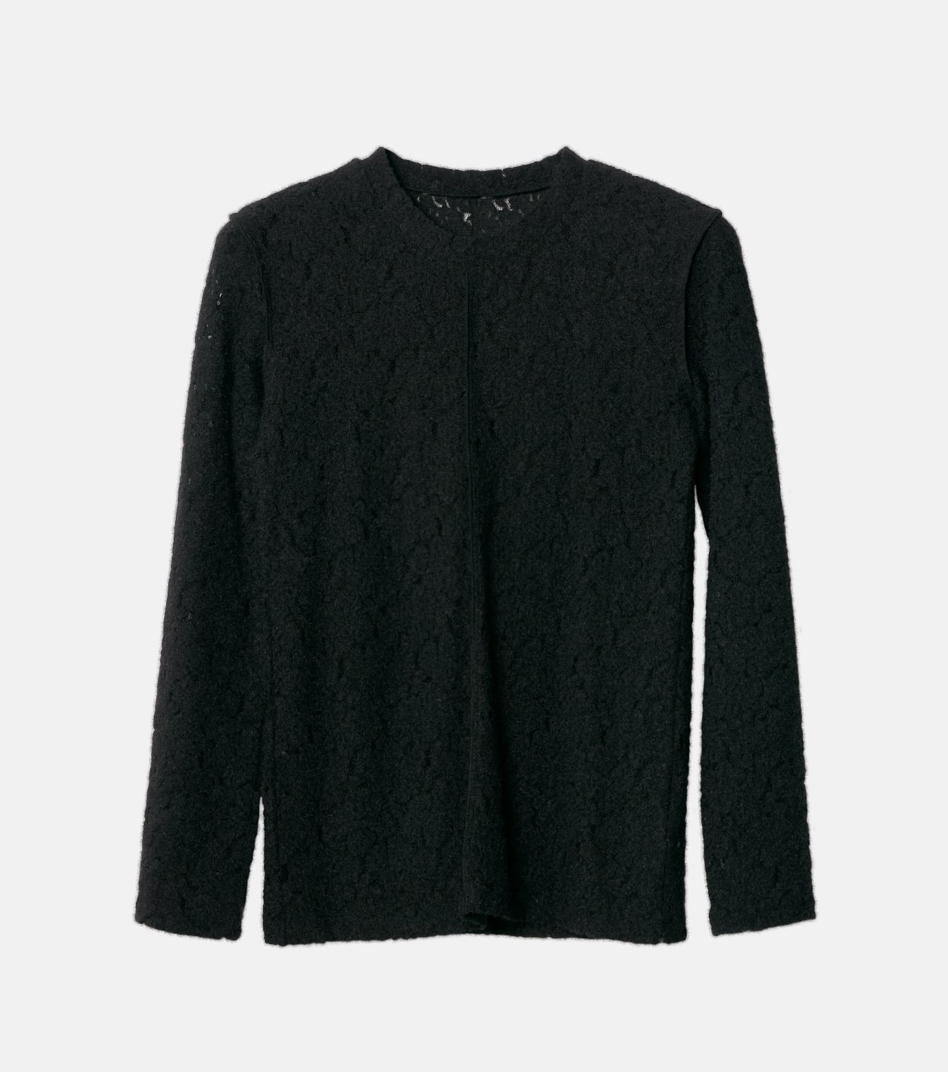 LE CIEL BLEU ラウンドネックストレッチレーストップ / Round Neck Stretch Lace Top ルシェルブルー トップス カットソー・Tシャツ ホワイト ブラック