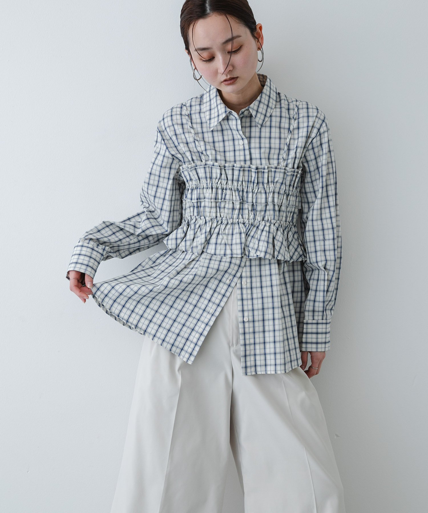 SENSE OF PLACE シャーリングビスチェセットシャツ センス オブ プレイス トップス カットソー・Tシャツ ブラック グリーン ホワイト