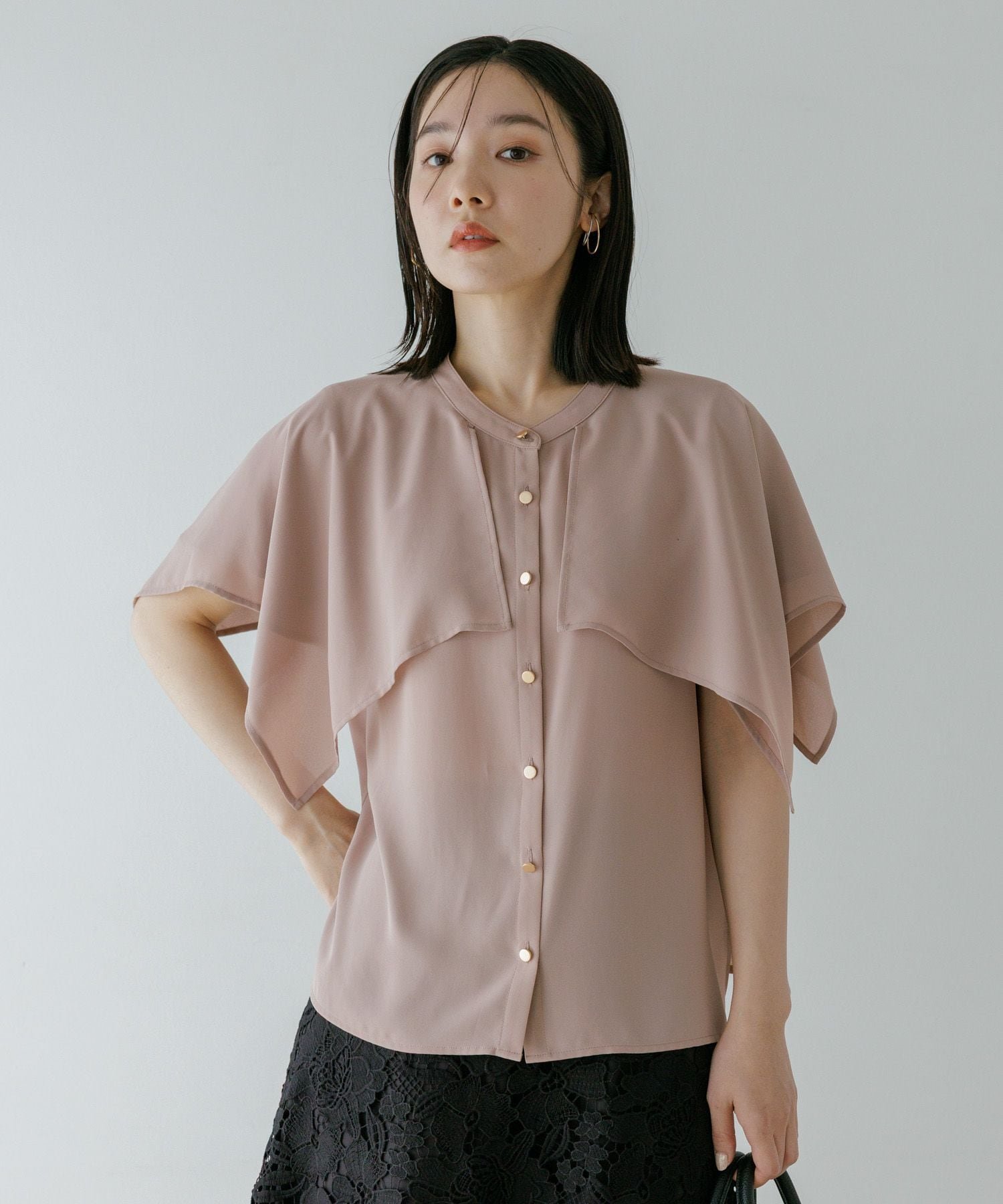 Andemiu 【2WAY】フリルブラウスSS アンデミュウ トップス シャツ・ブラウス ホワイト ブラウン ブラック ブルー【送料無料】