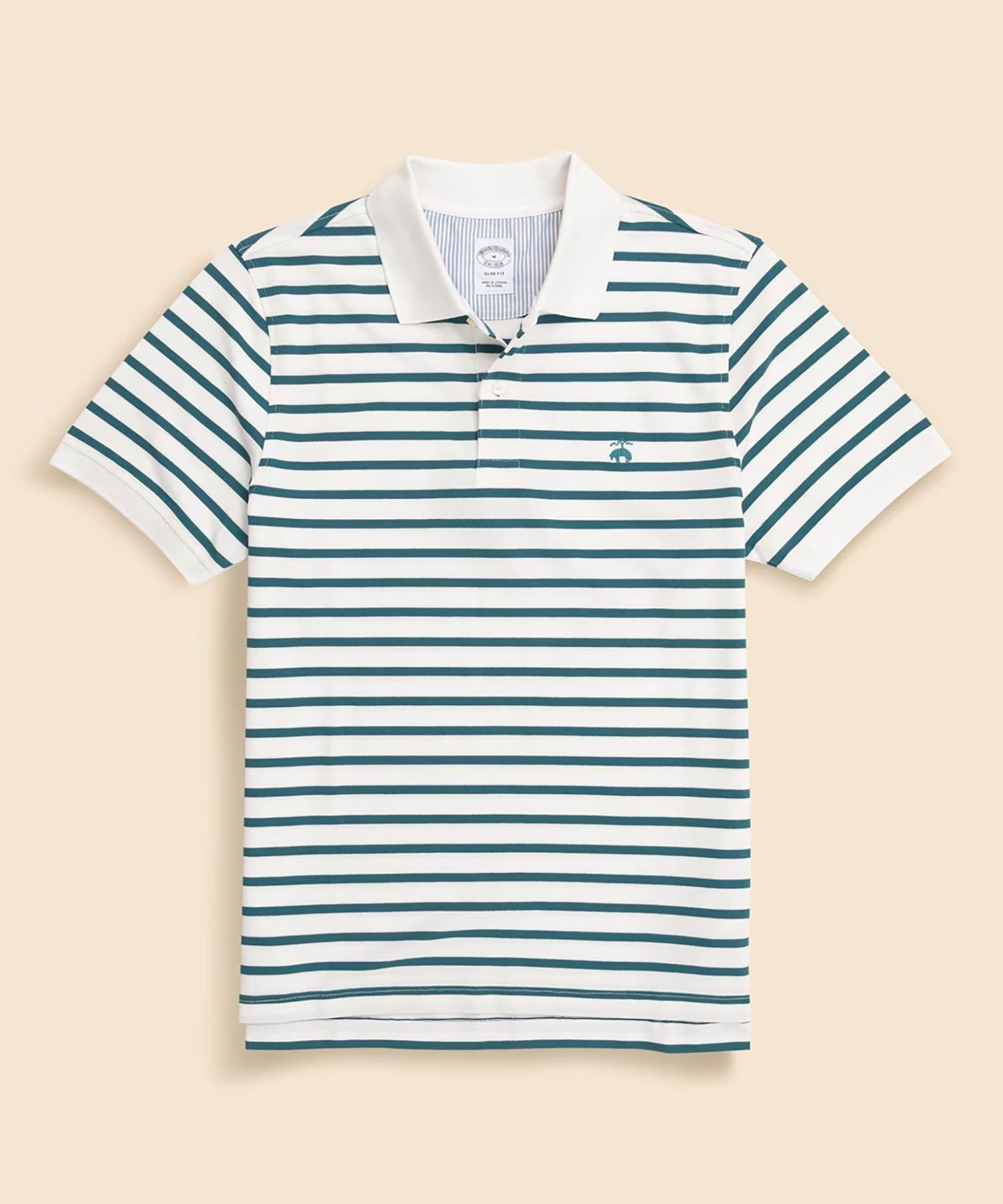 BROOKS BROTHERS コットン ストレッチピケ GFロゴ ストライプ ポロシャツ ブルックス ブラザーズ トップス ポロシャツ ホワイト【送料無料】