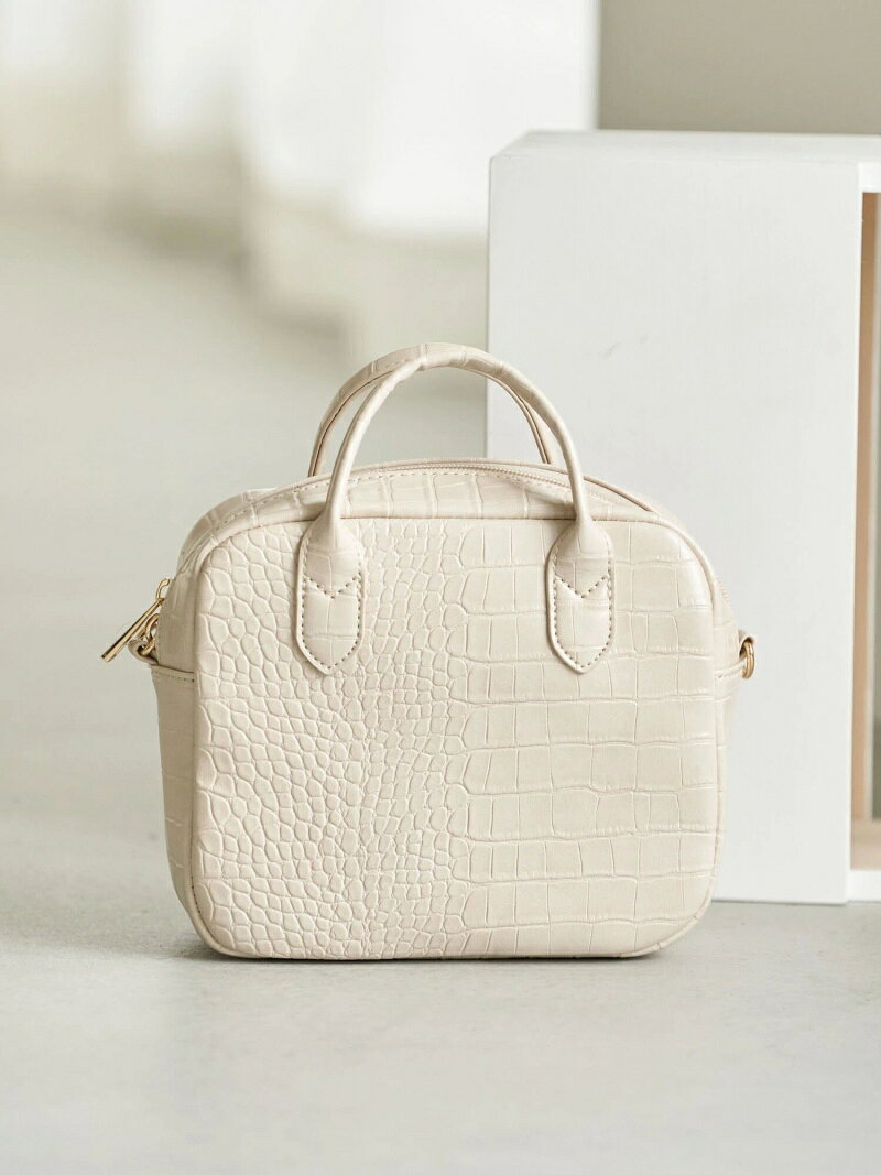 【SALE／70%OFF】earth music&ecology スクエアミニボストンバッグ アースミュージック&エコロジー バッグ トートバッグ ブラウン ブラック ホワイトのサムネイル