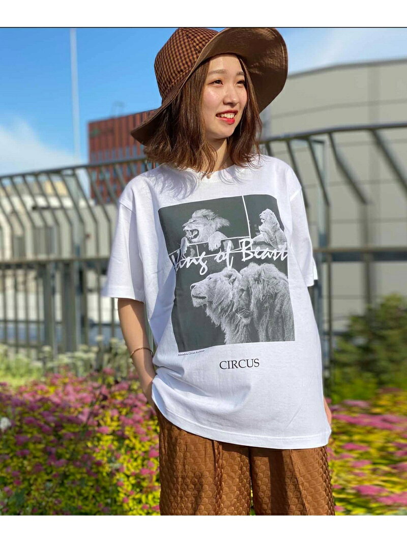 Johnbull Johnbull/(M)【木下大サーカス×JOHNBULL】コラボTシャツ(LION) ジョンブルプライベートラボ トップス カットソー・Tシャツ ホワイト