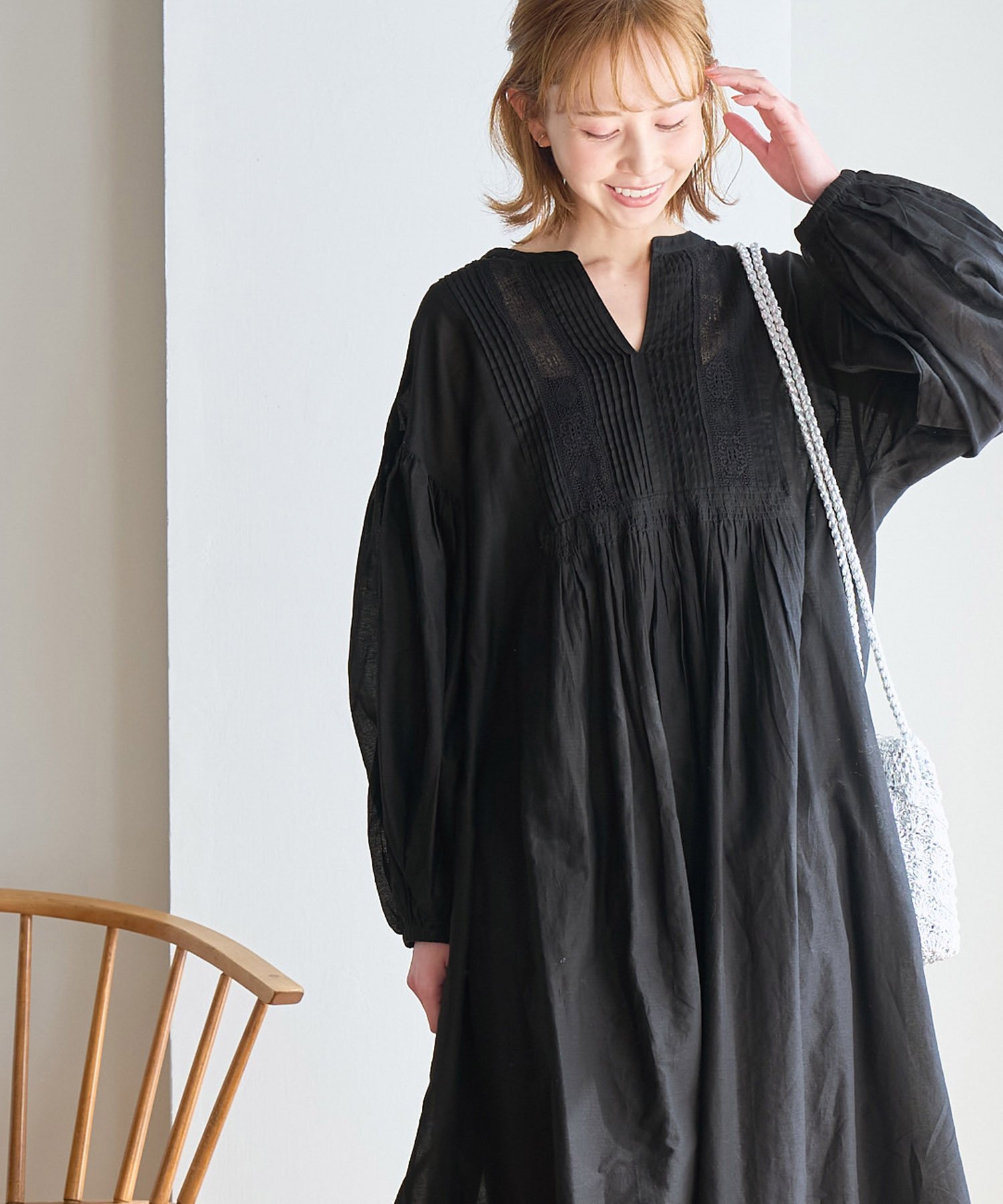 【SALE／20%OFF】ROPE' PICNIC 【一部店舗限定】INDIAカフタンワンピース ロペピクニック ワンピース・ドレス ワンピース ブラウン ブルー ブラック【送料無料】のサムネイル