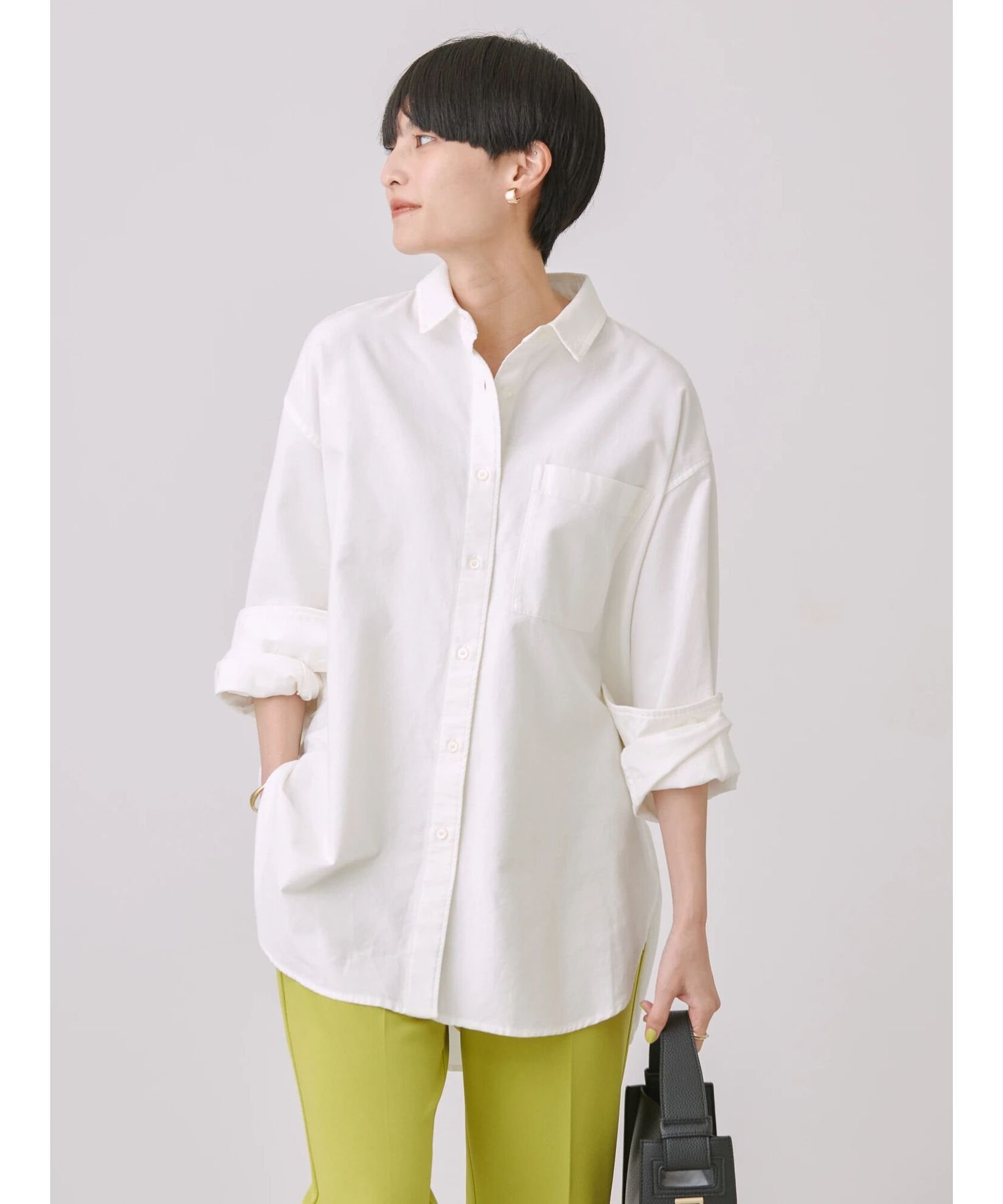 【SALE／45%OFF】AMERICAN HOLIC Daily! UVカットオックスシャツ アメリカン ホリック トップス シャツ・ブラウス イエロー ピンク ホワイト オレンジ ブルー ネイビーのサムネイル