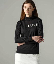 LUXEAKMPLUS (W)LUXEAKMPLUS/LATL-23021 ゴルフ 光沢ロゴモックネックTシャツ シフォン トップス カットソー・Tシャツ ブラック ピンク ホワイト【送料無料】