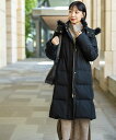 BEAMS HEART WOMEN 撥水 ロングダウンコート(S~M) ビームス ハート ジャケット・アウター ダウンジャケット・ダウンベスト ベージュ ブラック【送料無料】