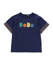 【SALE/30%OFF】BeBe 立体刺しゅうネオンロゴ天竺半袖Tシャツ(90~150cm) ベベ オンライン ストア トップス カットソー・Tシャツ ブルー ネイビー【送料無料】
