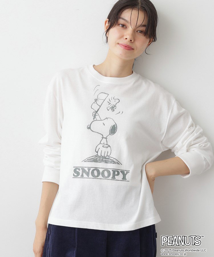 Dessin PEANUTSロングTシャツ デッサン トップス カットソー・Tシャツ ホワイト グレー ブラウン【送料無料】
