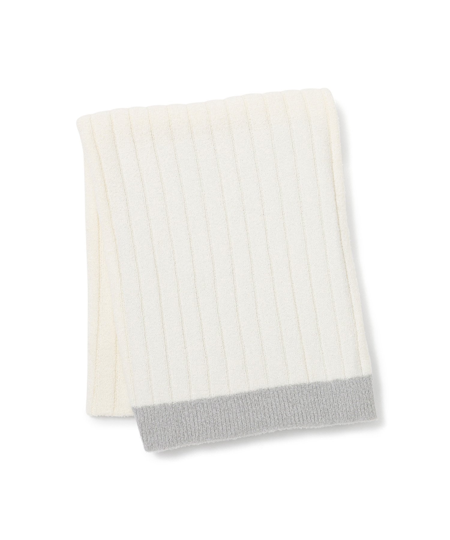 【SALE／20%OFF】Francfranc とろけるバイカラーニット スロー 1700*1000 ホワイト*グレー フランフラン インテリア・生活雑貨 ブランケット・ひざ掛け ホワイト【送料無料】