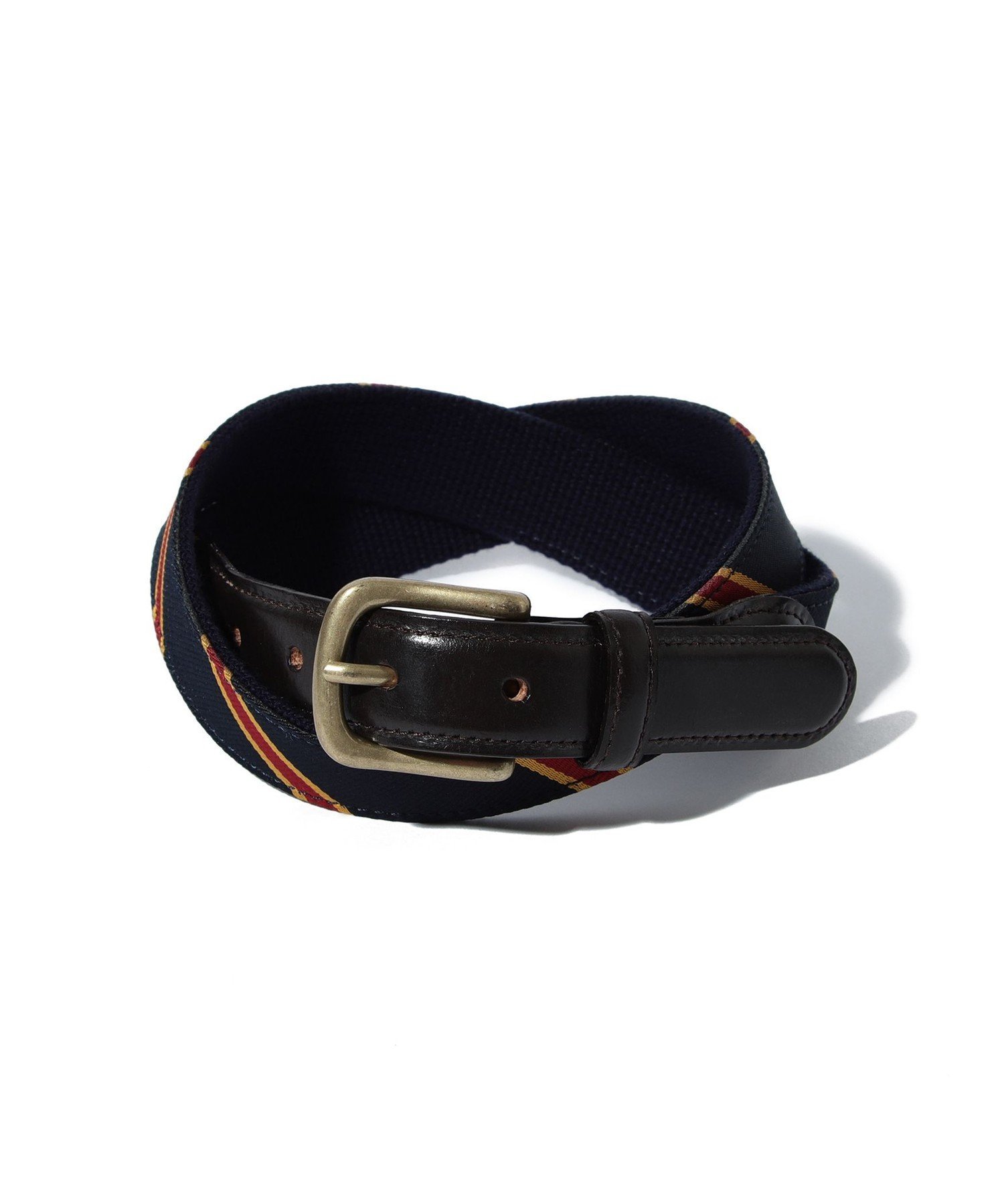 BEAMS PLUS Leather Tab Ribbon Belt ビームス メン ファッション雑貨 ベルト ネイビー【送料無料】