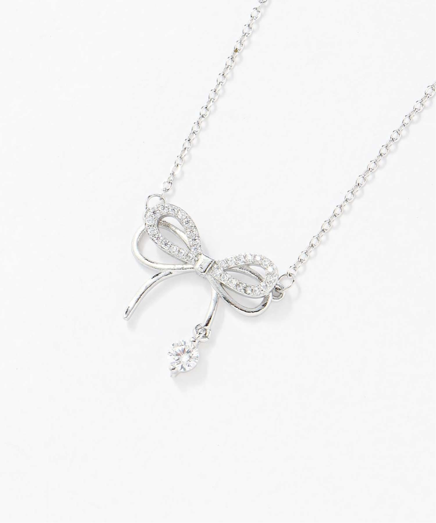 【SALE／44%OFF】Coo+i Coo+i/(W)リボンデザインシルバーネックレス スレンダー アクセサリー・腕時計 ネックレス シルバー