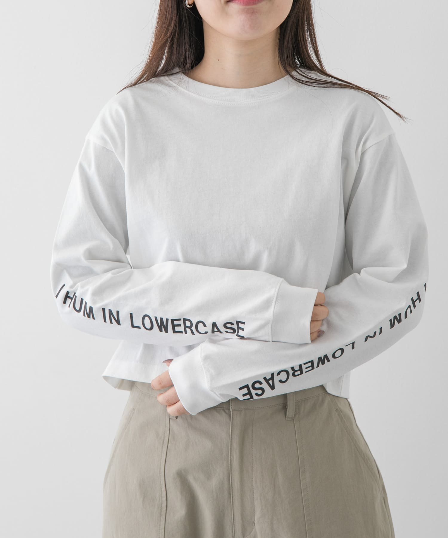 FORK&SPOON スリーブロゴクロップドTシャツ アーバンリサーチドアーズ トップス カットソー・Tシャツ ホワイト イエロー