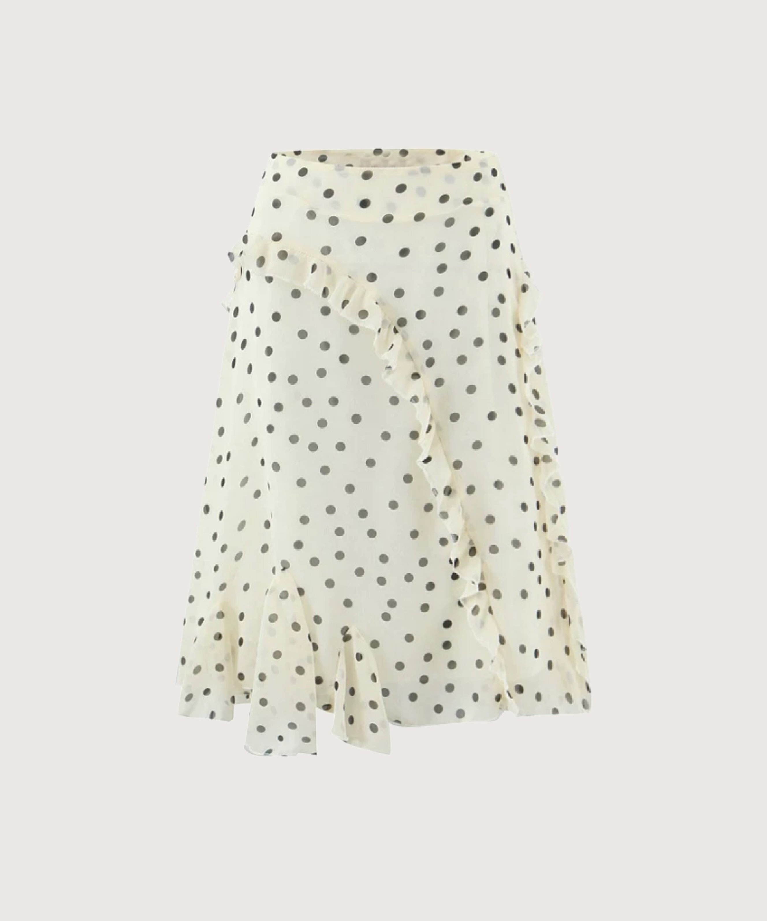 LA POMME petit Ruffle Flare Dots Skirt ラポミ・プチ スカート ロング・マキシスカート