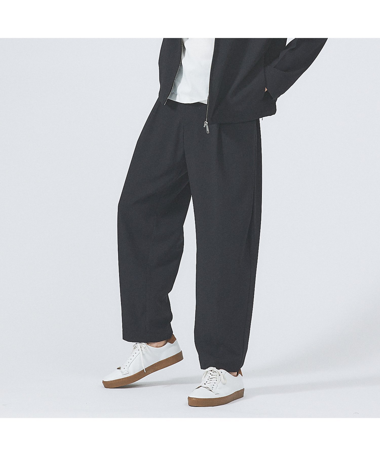 【セットアップ対応】サイドタック ストレッチ ワイドパンツ アバハウス パンツ チノパンツ グリーン ブルー ブラック グレー