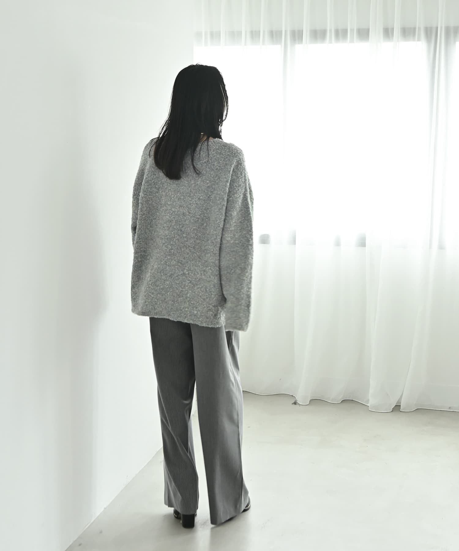 STYLE DELI 【BLK001】ポッピングカラーオーバーニット スタイルデリ トップス ニット グリーン【送料無料】