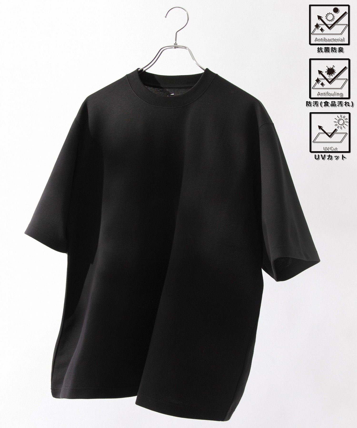 クリーンプラスTシャツ【抗菌防臭・防汚(食品汚れ)・UVカット】 コーエン トップス カットソー・Tシャツ パープル グレー ホワイト ブラック
