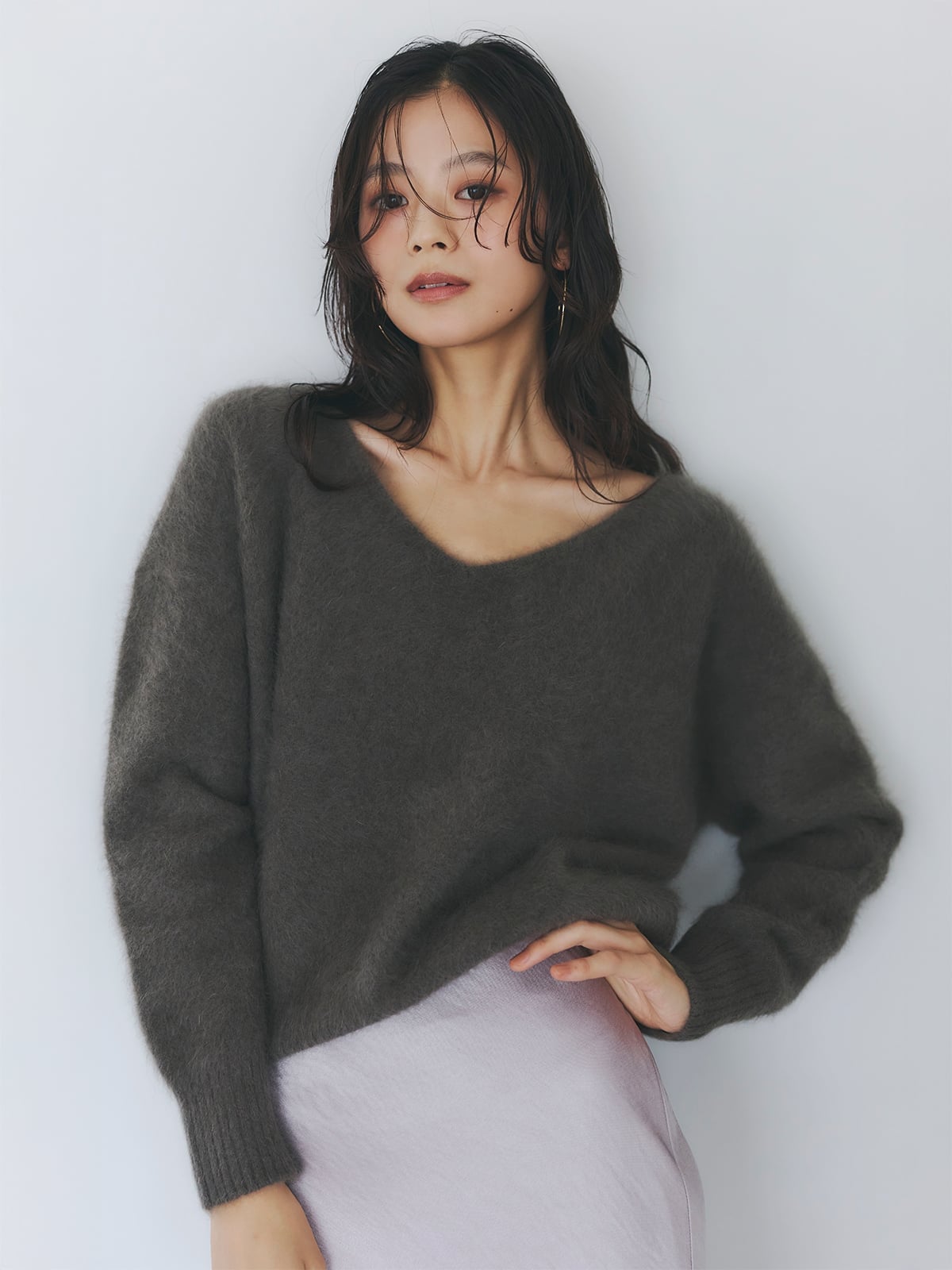 anuans ラクーンフォックス2wayネックプルオーバー アニュアンス トップス ニット ピンク ネイビー【送料無料】のサムネイル