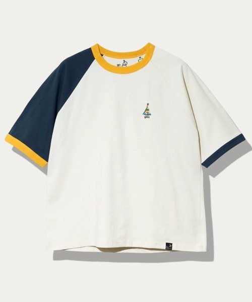USA/C ラグランリンガーゆったりTEE (MENS/WOMENS) ゴースローキャラバン トップス カットソー・Tシャツ ブラック ホワイト