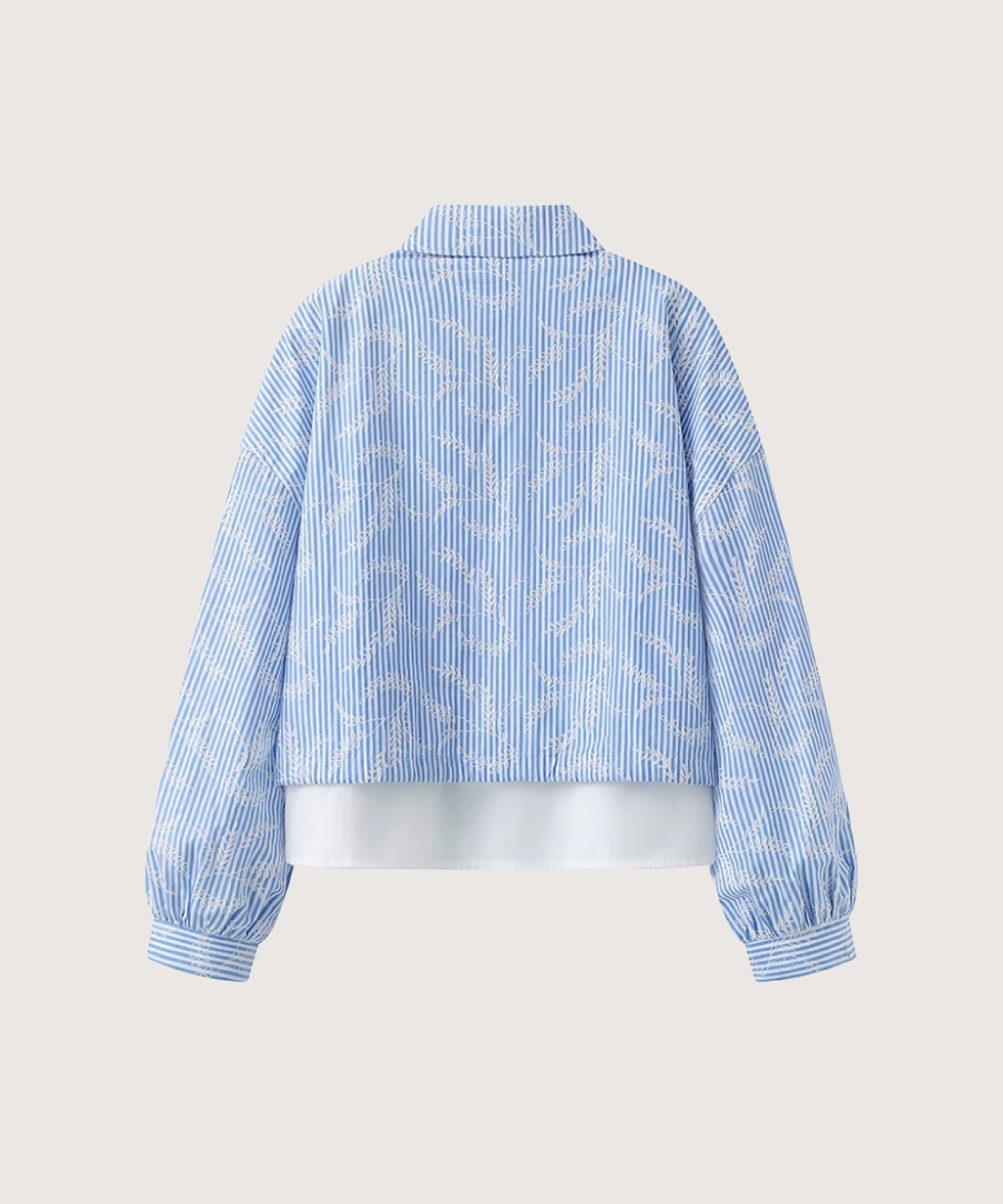 LA POMME petit Fake Two Stripe Shirt Jacket ラポミ・プチ トップス シャツ・ブラウス ブルー