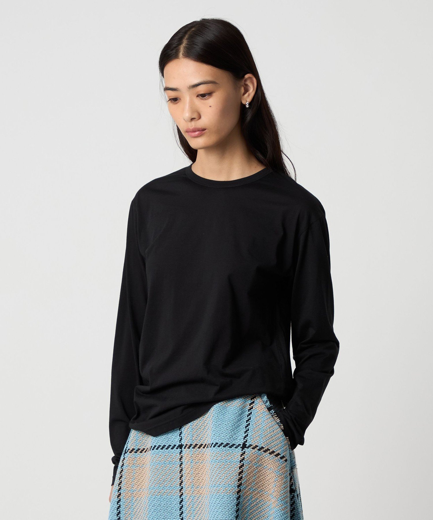 ＜EMMEL REFINES＞EM クルーネック ロングスリーブ Tシャツ ユナイテッドアローズ アウトレット トップス カットソー・Tシャツ ホワイト ブラック