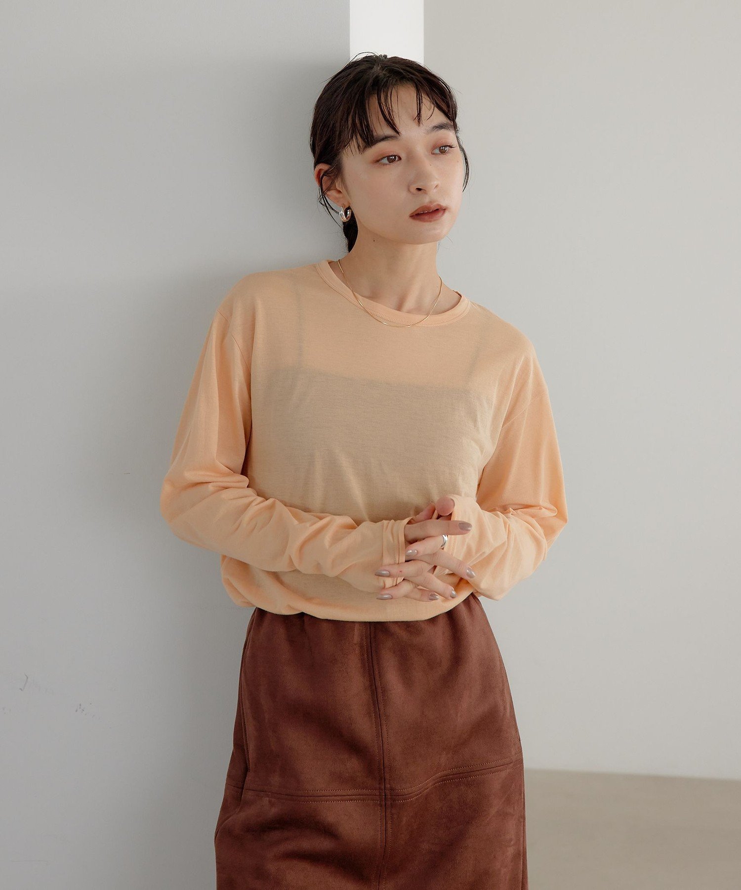 ＜EMMEL REFINES＞EM クルーネック ロングスリーブ Tシャツ ユナイテッドアローズ アウトレット トップス カットソー・Tシャツ ホワイト ブラック
