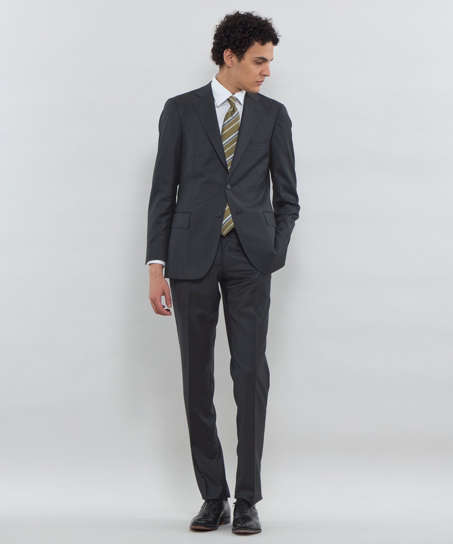 【NEW BRIDGE】【ZEGNA/ゼニア】ピンドットスーツ マッキントッシュ ロンドン スーツ・フォーマル スーツジャケット ネイビー グレー