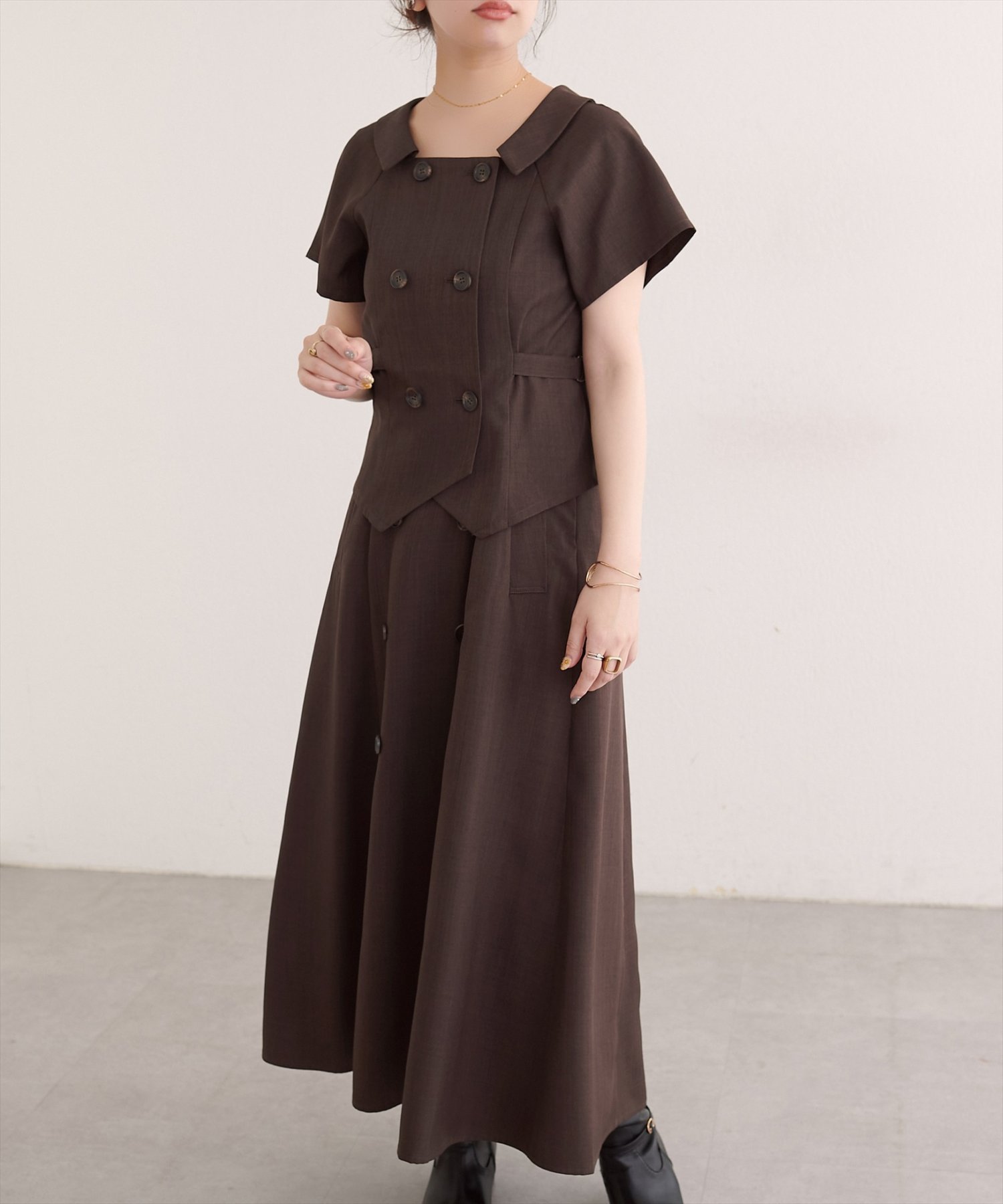 【SALE／10%OFF】natural couture フロントボタンキャミワンピース ナチュラルクチュール ワンピース・ドレス その他のワンピース・ドレス グレー ベージュ ブラウン ブラック【送料無料】