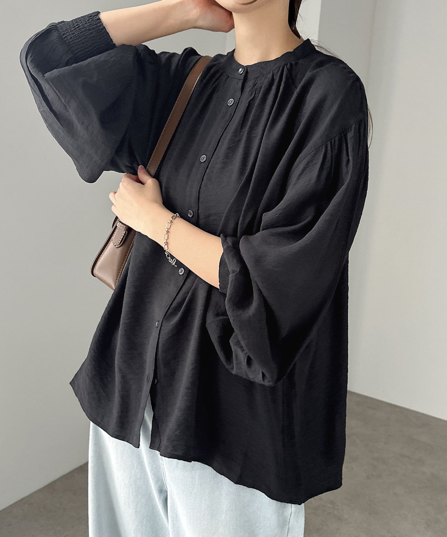 andme レース 付け襟 2way シャツ ブラウス アンドミー トップス シャツ・ブラウス ホワイト ブラック グリーン ブラウン【送料無料】