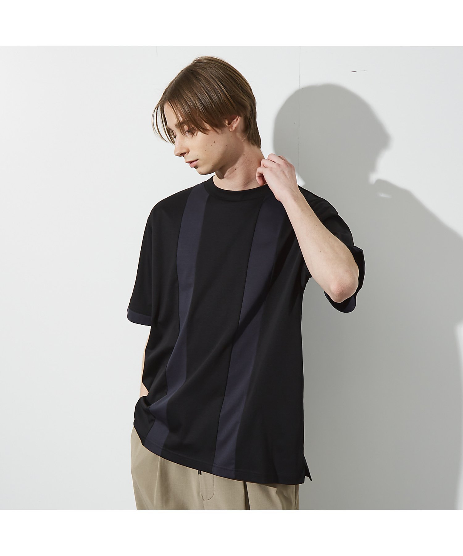 【SALE／30%OFF】ABAHOUSE LASTWORD パネルストライプ Tシャツ アバハウス トップス カットソー・Tシャツ ホワイト ブルー ブラック【送料無料】