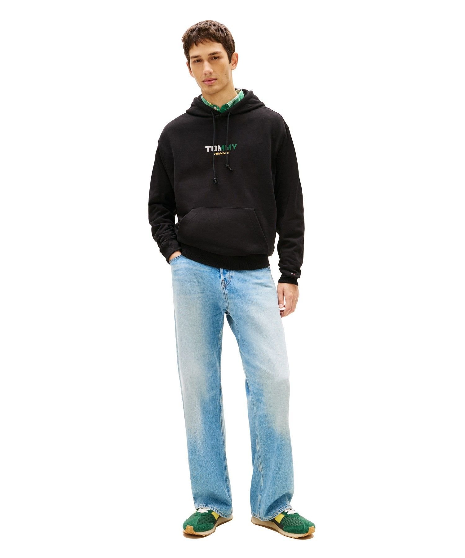 TOMMY JEANS リラックスプレイパーカー トミーヒルフィガー トップス スウェット・トレーナー ブラック【送料無料】