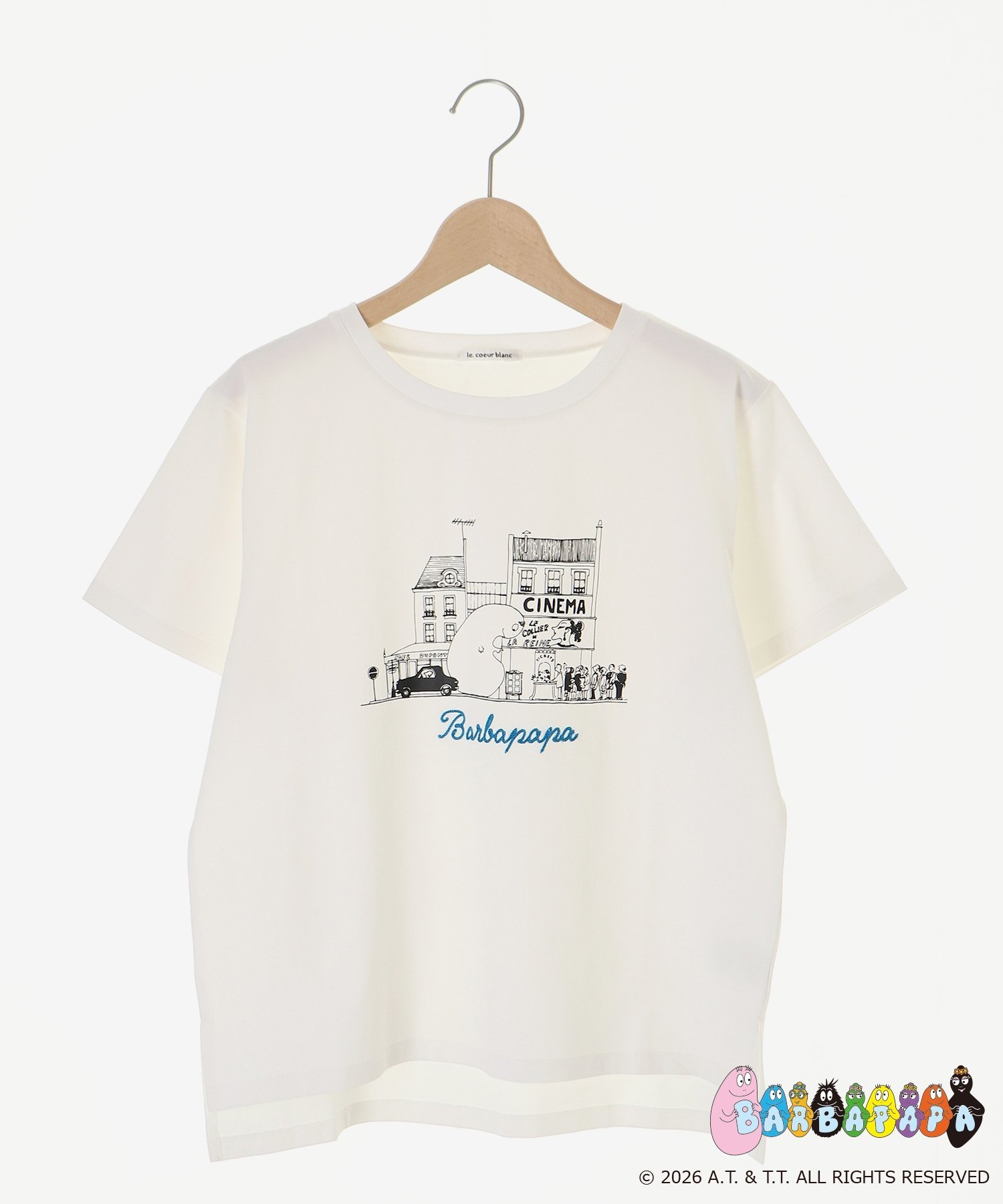 le.coeur blanc 【BARBAPAPA】アートプリントTシャツ ルクールブラン トップス カットソー・Tシャツ ホワイト ブラック