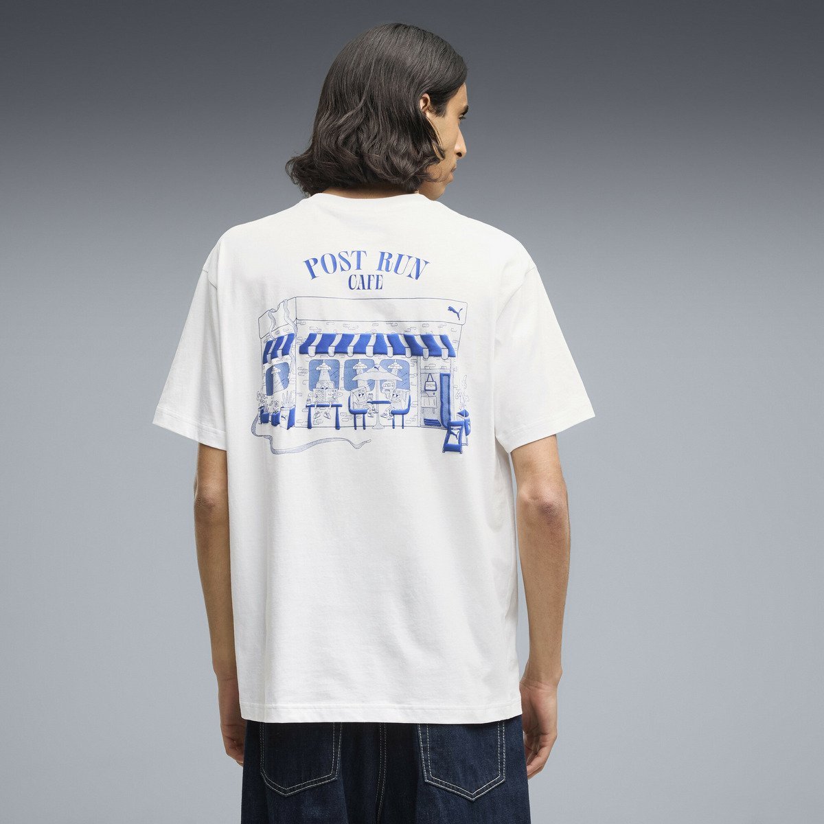メンズ グラフィック プーマ カフェ リラックスド 半袖 Tシャツ GRAPHIC Puma Cafe Tee プーマ トップス カットソー・Tシャツ ホワイト
