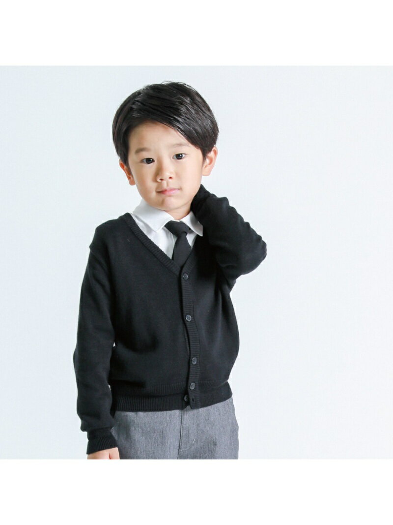 【SALE／50%OFF】COMME CA ISM 洗える ニット カーディガン(100-130サイズ) コムサイズム トップス カーディガン ネイビー ブラックのサムネイル