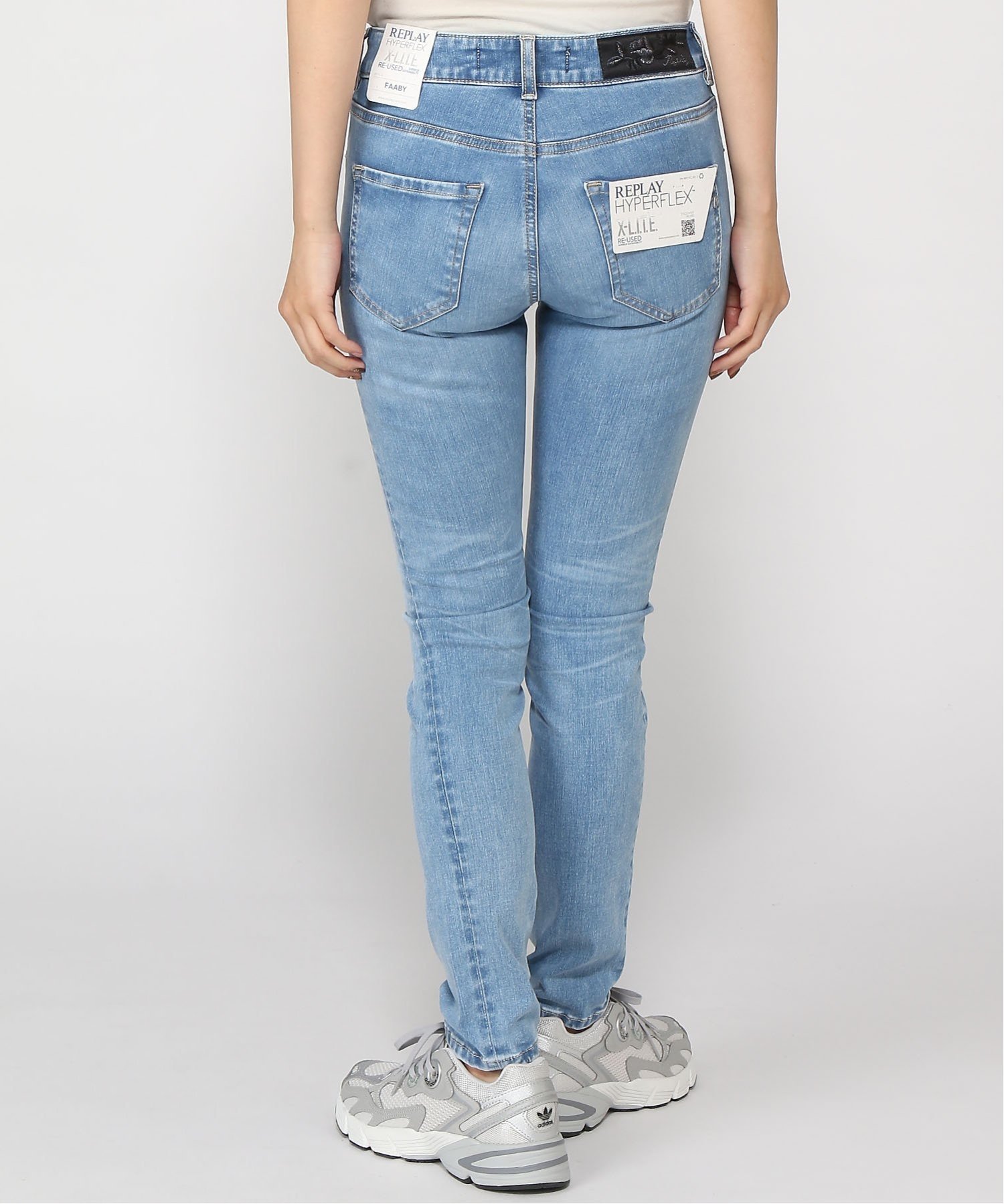 【SALE／70%OFF】REPLAY (W)Ocean Blue HYPERFLEX RE-USED スリムデニム リプレイ パンツ ジーンズ・デニムパンツ ブルー【送料無料】