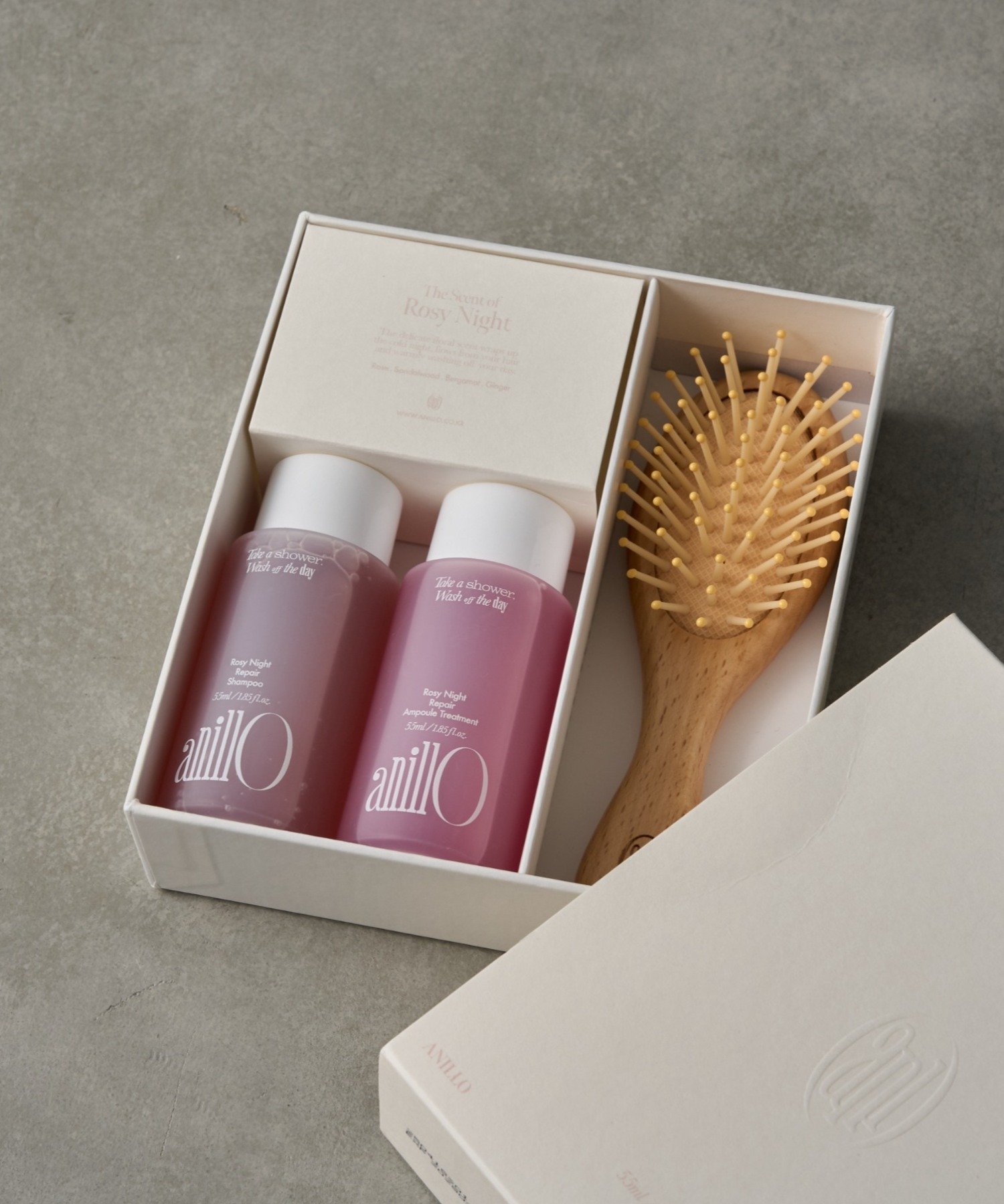 BIRTHDAY BAR 【anillo】Rosy Night repair hair&brush set バースデイバー ヘアケア その他のヘアケア..