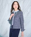 楽天Rakuten Fashion【SALE／30％OFF】UNTITLED 【セレモニースーツ】ラメツイード ノーカラージャケット アンタイトル ジャケット・アウター ノーカラージャケット ブルー ブラック ネイビー グレー【送料無料】