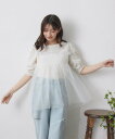 【SALE／30%OFF】RETRO GIRL チュールドッキングNT レトロガール トップス ニット ホワイト ブラック ブルー