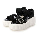 【SALE/20%OFF】EVOL 【クッション入り・柔らかい】8cm厚底ビジューバックルサンダル イーボル シューズ・靴 サンダル ブラウン ホワイト【送料無...