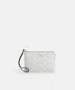【SALE/62%OFF】COACH OUTLET 【公式】コーナー ジップ リストレット・シグネチャー キャンバス コーチ アウトレット 財布・ポーチ・ケース ポーチ ホワイト【送料無料】