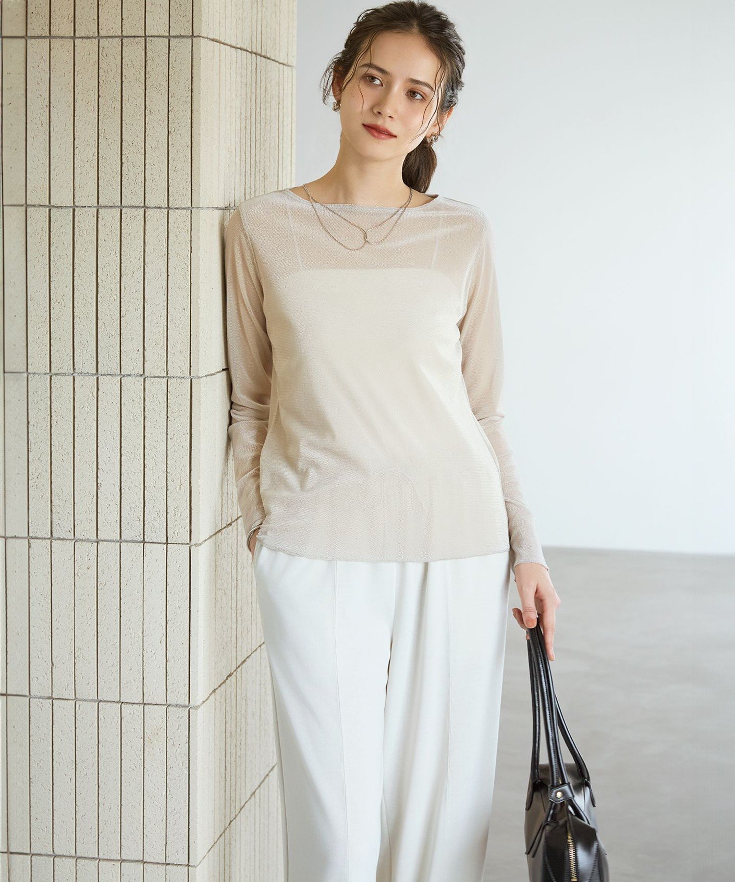 23区 S 【SLOW/一部店舗限定】コットンライクテリー イージー パンツ ニジュウサンク パンツ その他のパンツ ベージュ グレー