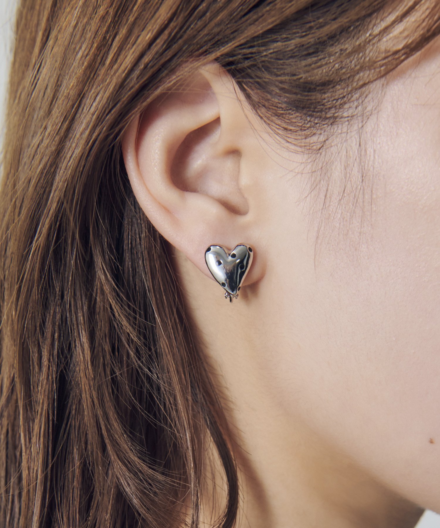 GOLDY ドット ハート メタル イヤリング ゴールディ アクセサリー・腕時計 イヤリング・イヤーカフ ゴールド シルバー