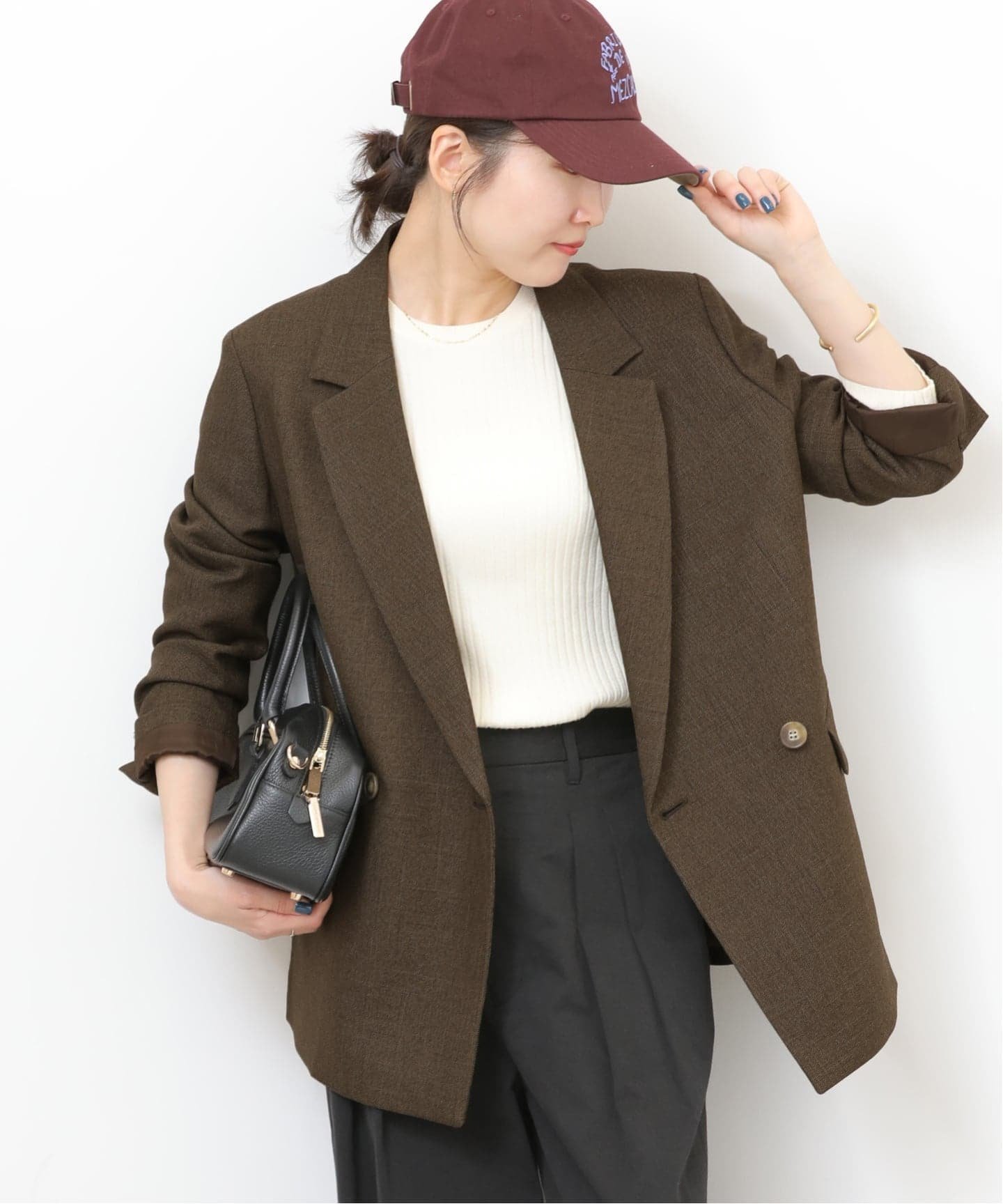 JOURNAL STANDARD relume 《追加2》シャークツイードテーラードジャケット ジャーナル スタンダード レリューム ジャケット・アウター テーラードジャケット・ブレザー ブラウン【送料無料】