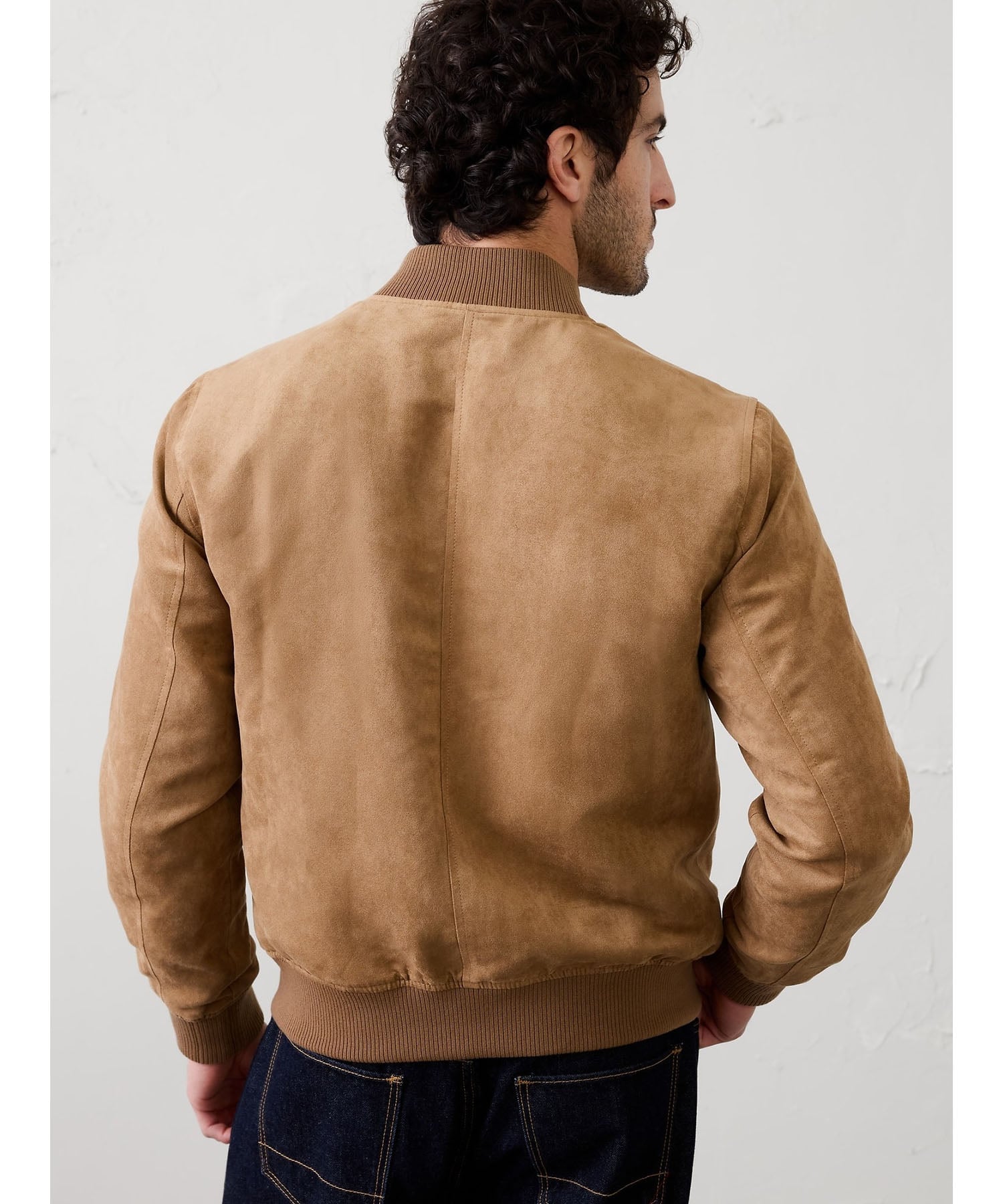 BANANA REPUBLIC FACTORY STORE (M)BANANA REPUBLIC FACTORY STORE　　ヴィーガン スエード ボンバージャケット バナナ・リパブリック ファクトリーストアー ジャケット・アウター その他のジャケット・アウター ネイビー ブラウン【送料無料】