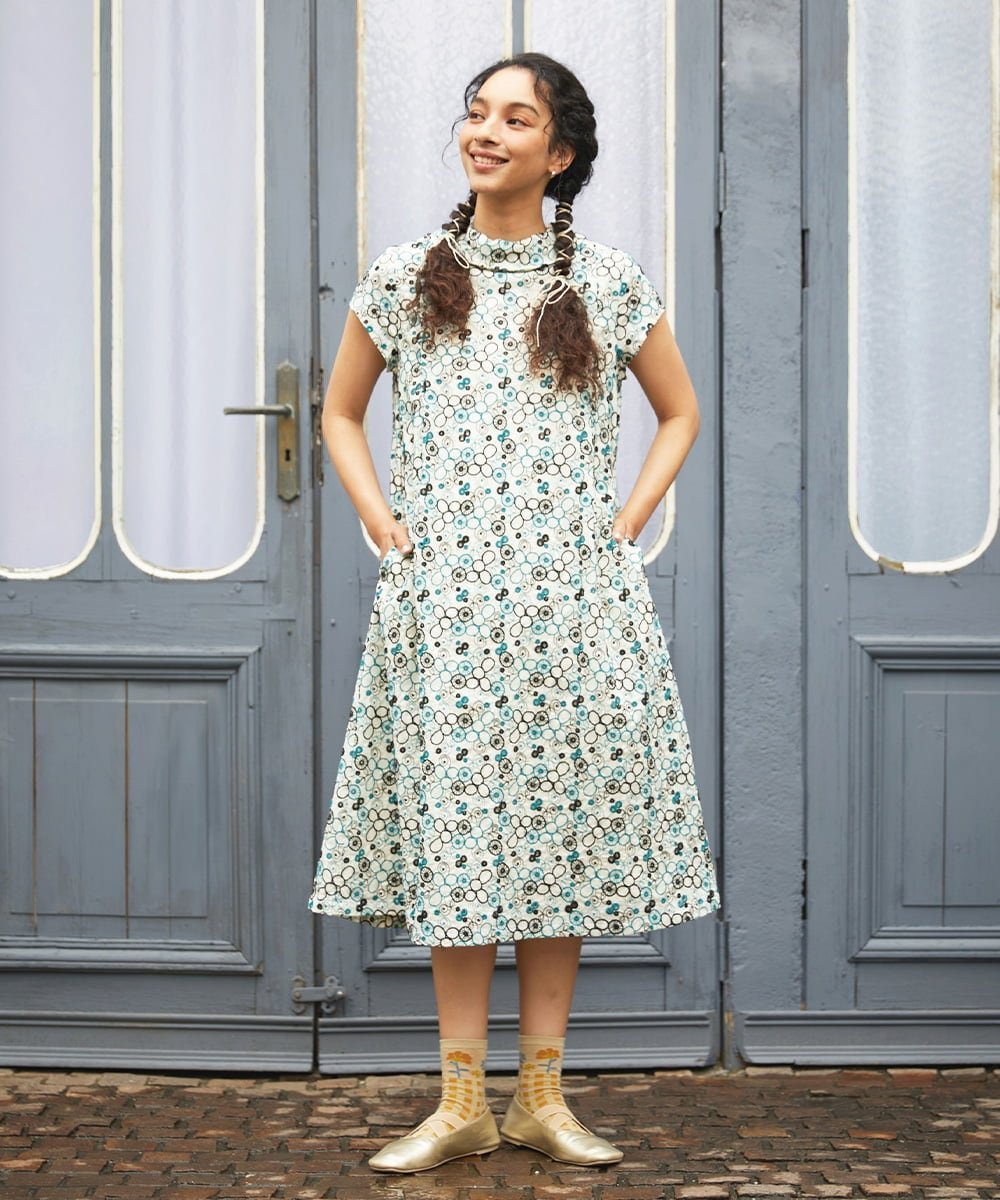 Jocomomola 【2WAY】Semilla フラワー総刺繍ワンピース ホコモモラ ワンピース・ドレス ワンピース ホワイト ブルー