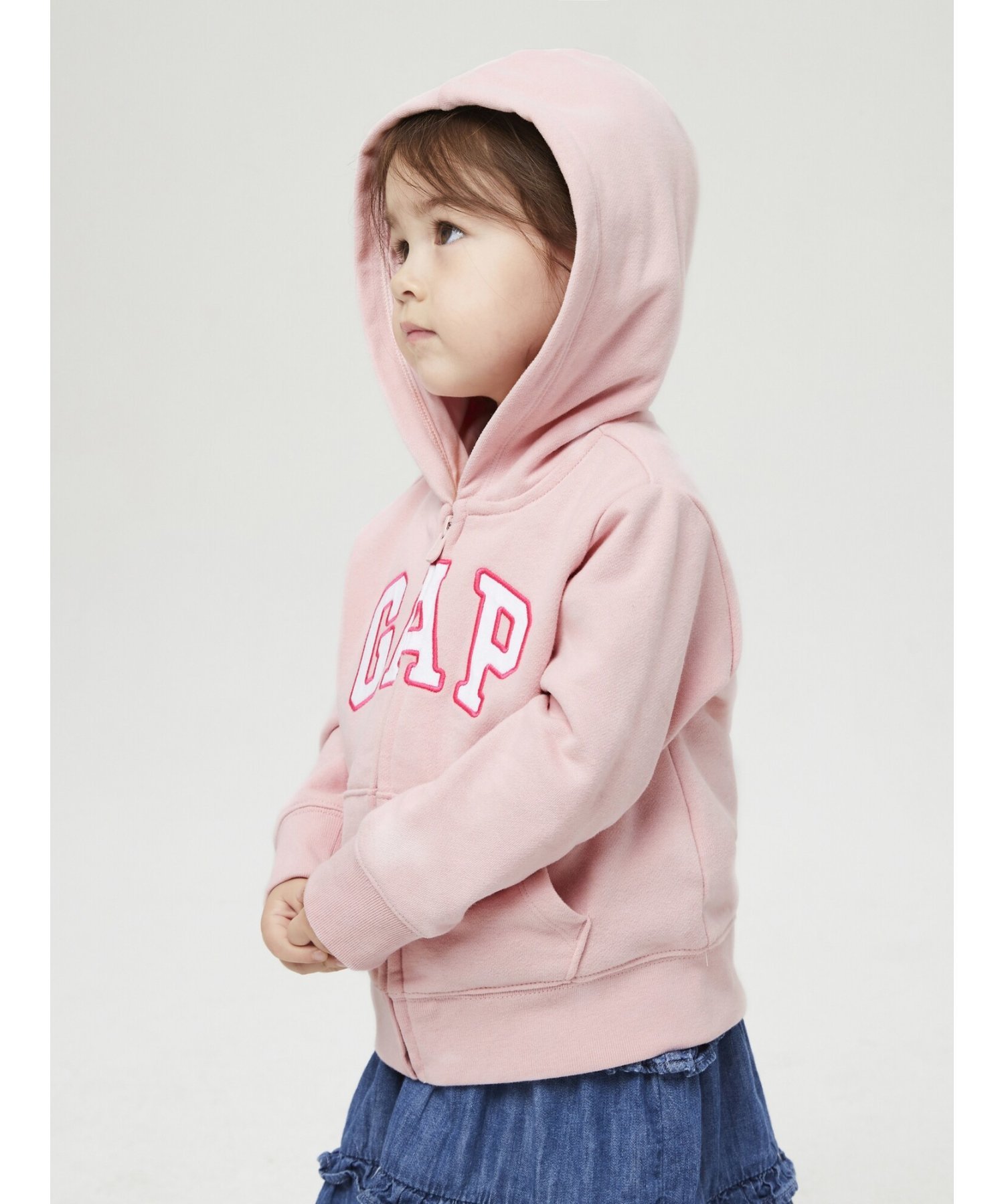 【SALE／66%OFF】GAP (K)カーボナイズド フレンチテリー GAPアーチロゴ フルジップ パーカー (幼児) ギャップ トップス パーカー・フーディー ピンクのサムネイル
