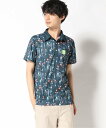 【SALE/55%OFF】Loif (M)【Loif GOLF】フィッシュパターンポロシャツ フリーノット トップス ポロシャツ ネイビー ホワイト【送料無料】