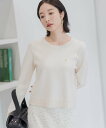 【SALE/25%OFF】Andemiu ロゴハートシシュウニット アンデミュウ トップス ニット グリーン ホワイト ブラック【送料無料】