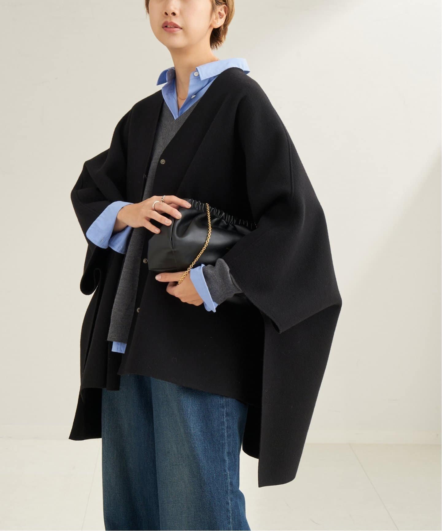 plage TRADITIONAL WEATHERWEAR 別注 JERSEY ポンチョ プラージュ ジャケット・アウター ポンチョ ブラック【送料無料】のサムネイル